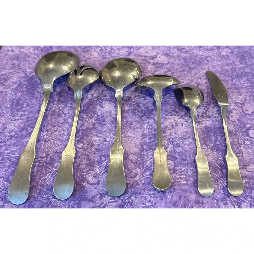Oxford‎ Hall OXH59 Hostess Set Satin Wing Heel Tipped Stainless Set Of 6 #2